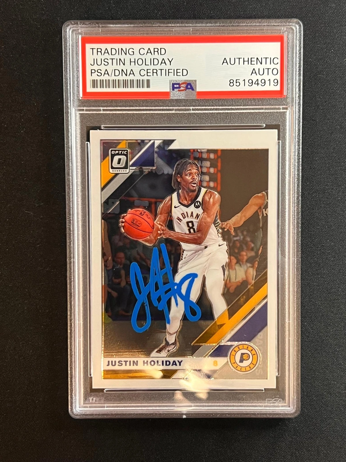 2019-20 Panini Donruss Optic #128 Justin Holiday Signed Card AUTO PSA Slabbed Bu