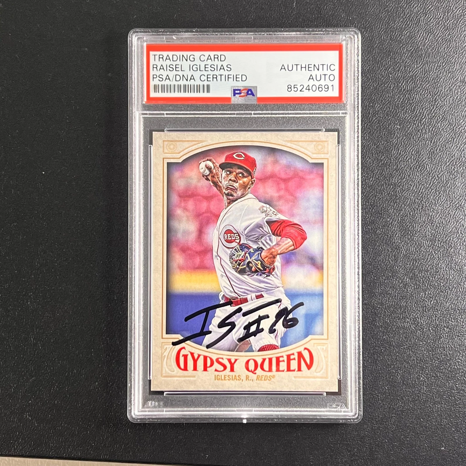 2016 Topps Gyspy Queen #193 Raisel Iglesias Signed Card PSA Slabbed Auto Reds