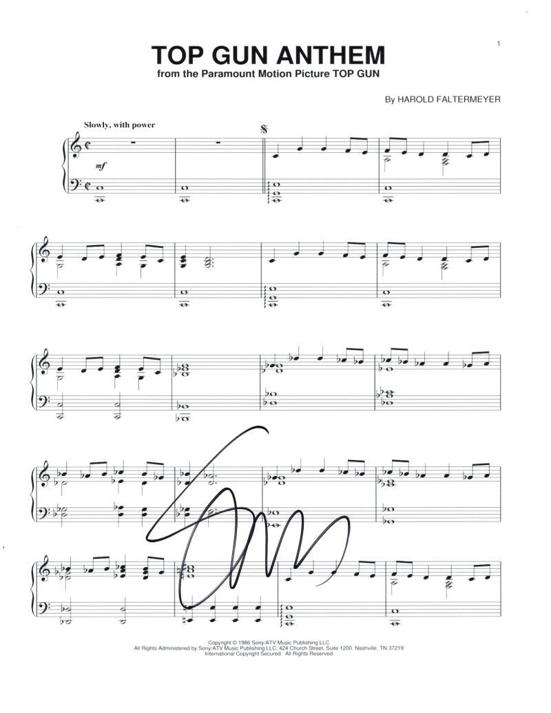 Steve Stevens Signed Autograph Top Gun Anthem Sheet Music - Starring Tom Cruise