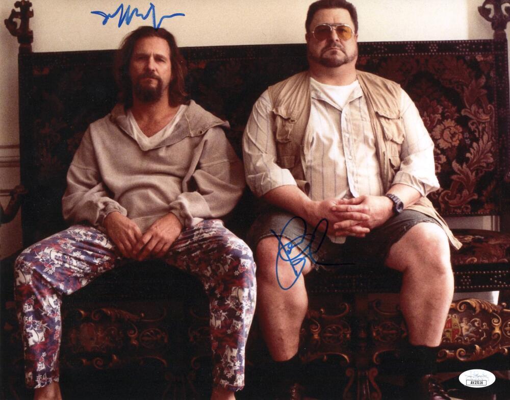 Jeff Bridges & John Goodman Signed Autograph 11x14 Photo - The Big Lebowski JSA