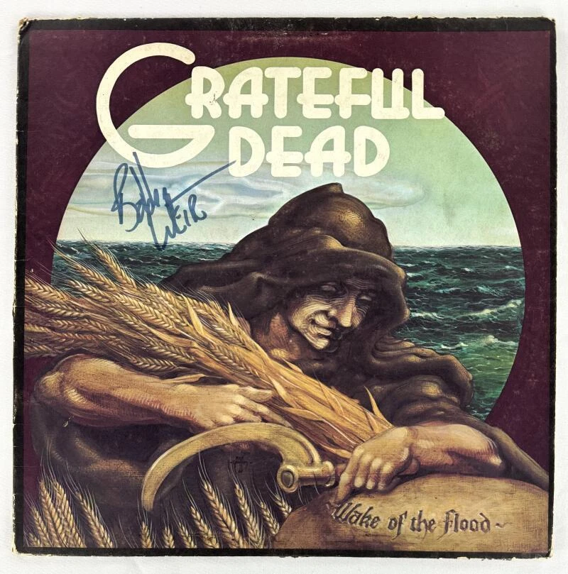 Bob Weir Grateful Dead Signed Autograph Album Vinyl Record Wake of the Flood JSA