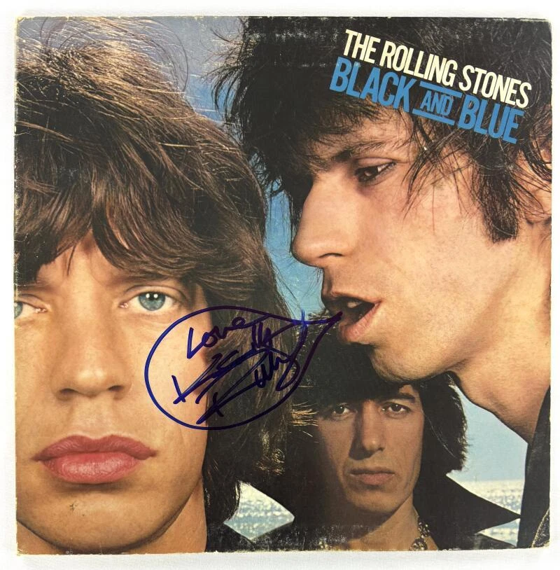 Keith Richards Signed Autograph Album Vinyl Record LP Black and Blue Beckett COA