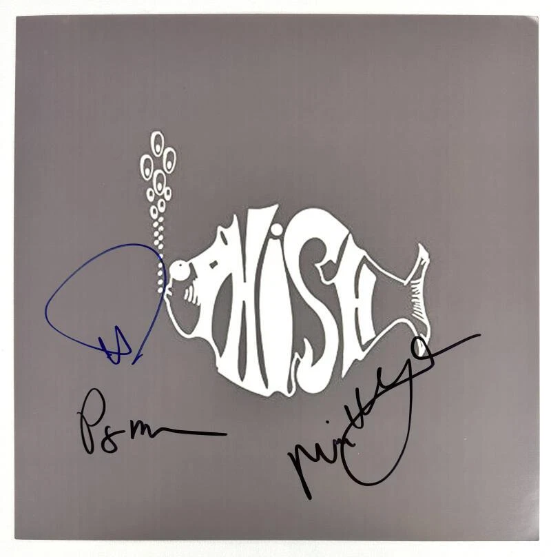 Trey Anastasio Mike Gordon & Page Signed Autograph 12x12 Phish Album LP Flat