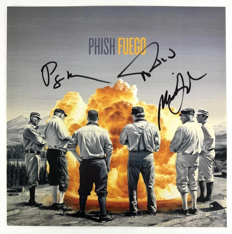 Phish Band x3 Signed Autograph 12x12 Fuego Album Flat - Trey Anastasio Mike Page