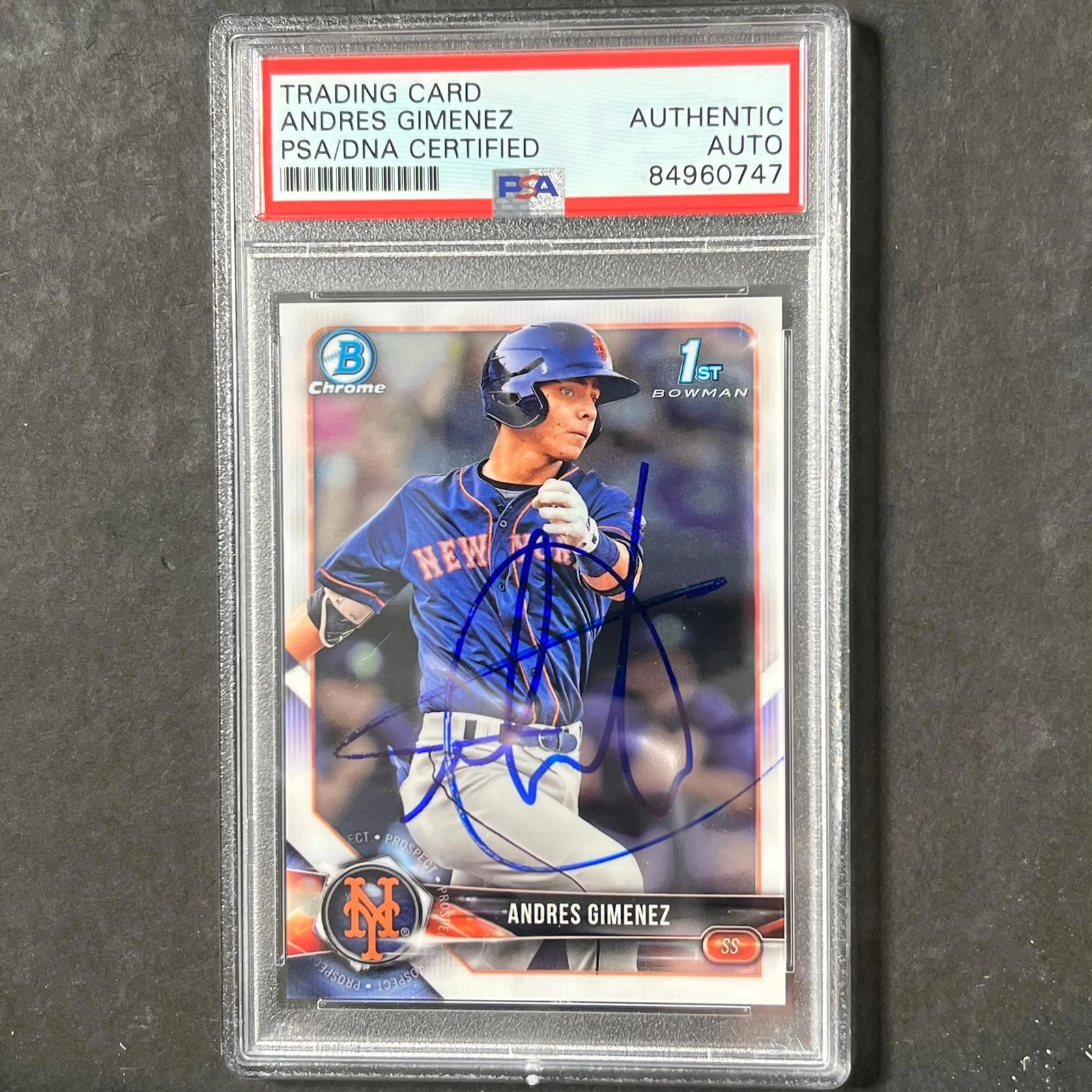 2018 Topps Bowman First Chrome #BCP72 Andres Gimenez Signed Card PSA Slabbed AUT