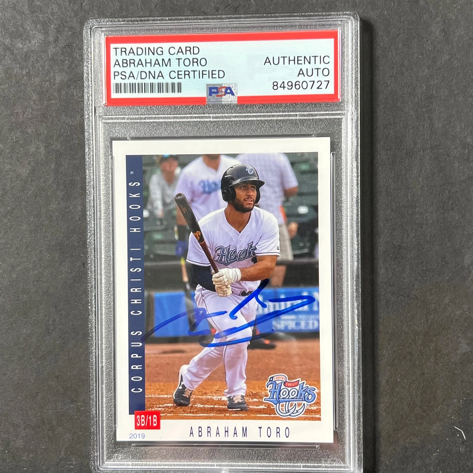 2019 MLB Corpus Christie Hooks Abraham Toro Signed Card PSA Slabbed AUTO Astros/