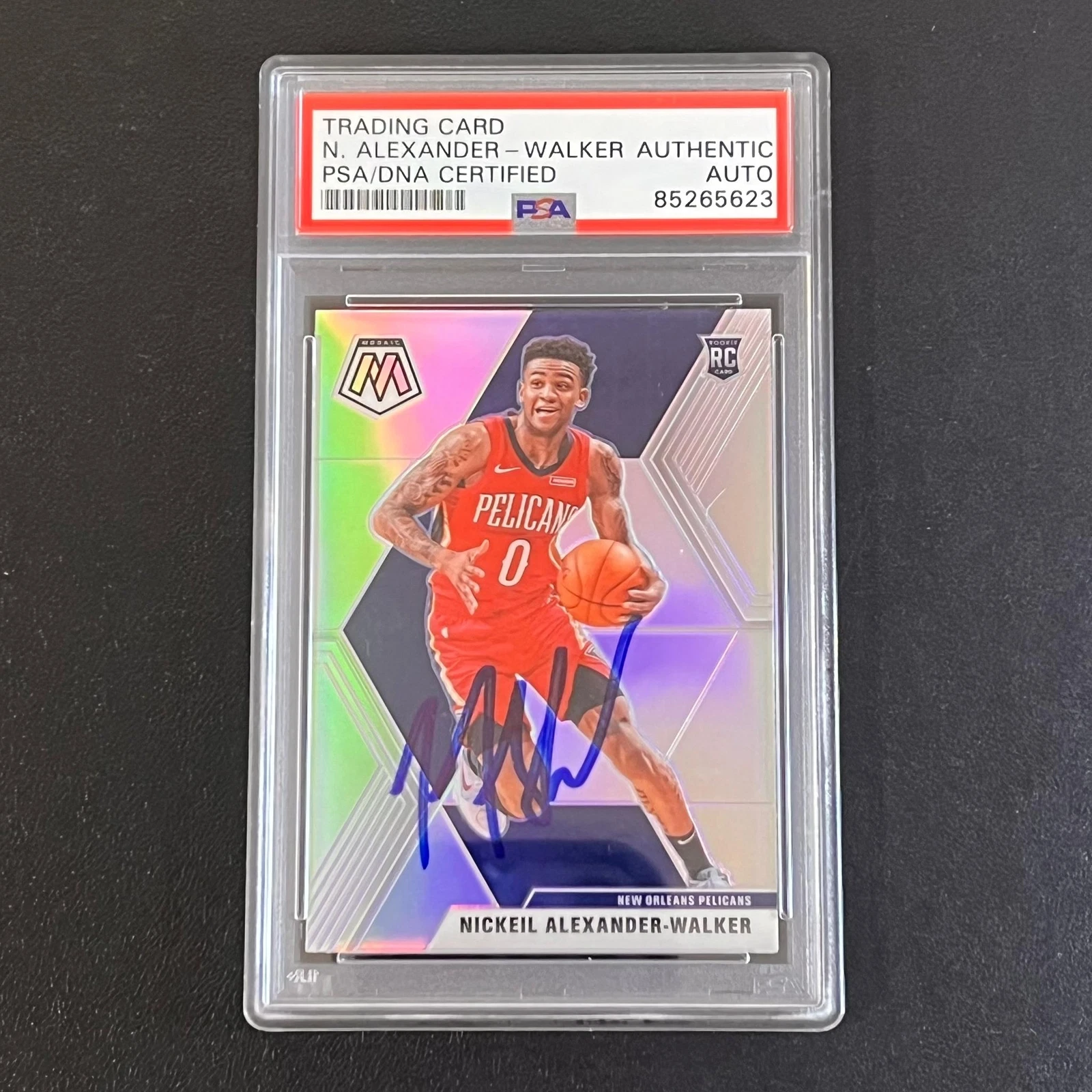 2019-20 Panini Mosaic #205 Nickeil Alexander-Walker Signed Card AUTO PSA Slabbed