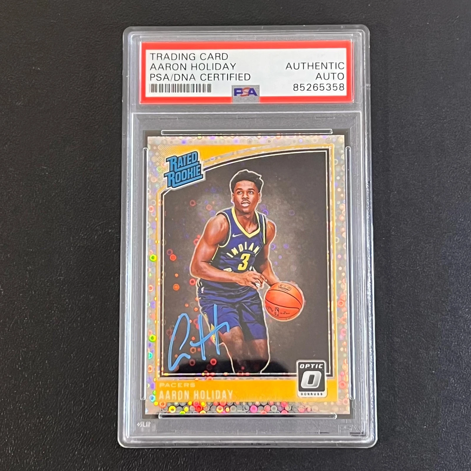 2018-19 Donruss Rated Rookie #176 AARON HOLIDAY Signed Rookie Card AUTO PSA Slab