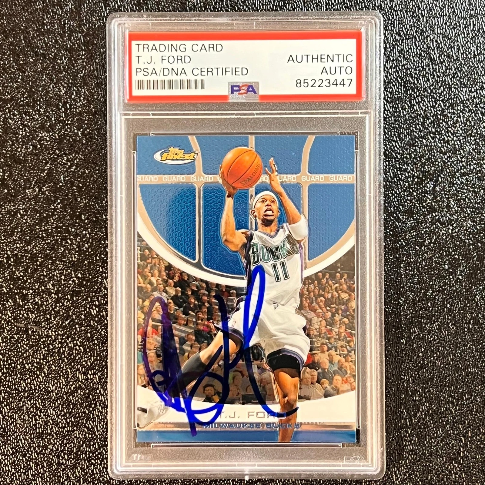 2006 Topps NBA Properties #70 TJ Ford Signed Card AUTO PSA/DNA Slabbed Bucks