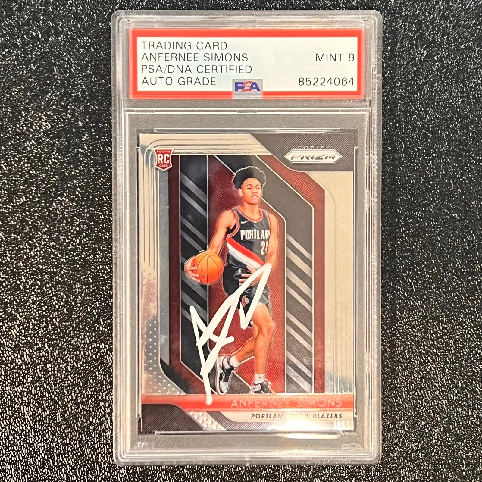 2018 Panini Prizm #61 Anfernee Simons Signed Card PSA Slabbed Auto 9 Trailblazer