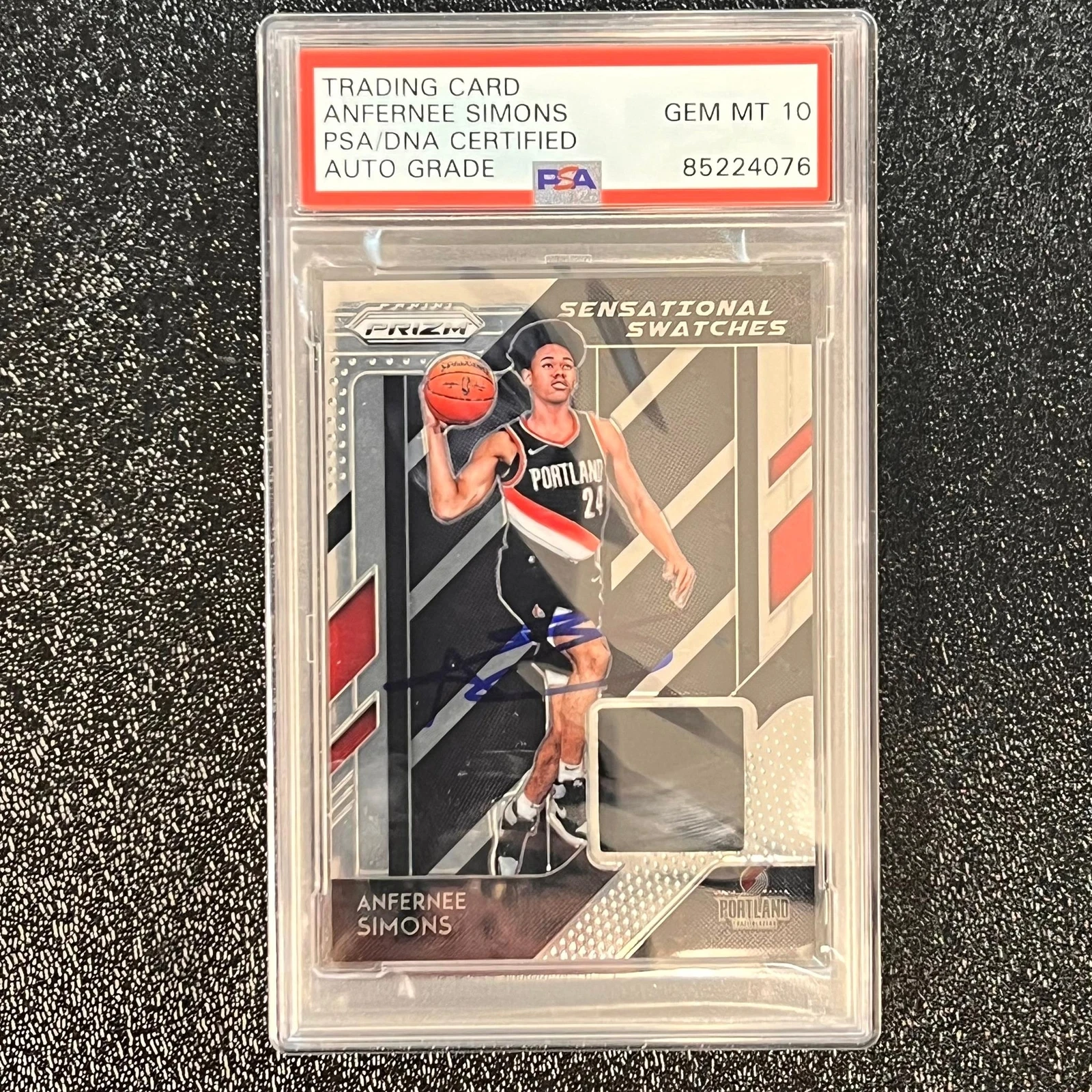 2018-19 Panini Prizm #62 ANFERNEE SIMONS Signed Card AUTO 10 PSA Slabbed RC Blaz