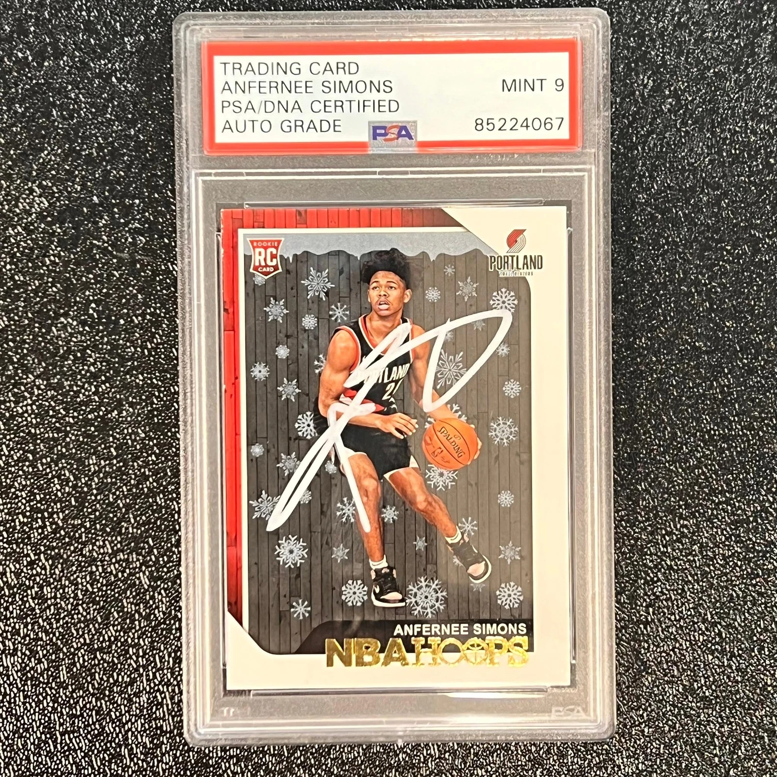 2018-19 NBA Hoops #277 ANFERNEE SIMONS Signed Rookie Card Mint 9 AUTO PSA Slabbe