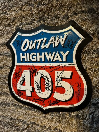 14 OKC STREET OUTLAWS SIGNED 405 METAL SIGN DADDY DAVE RYAN MARTIN MURDER NOVA + COLLECTIBLE MEMORABILIA