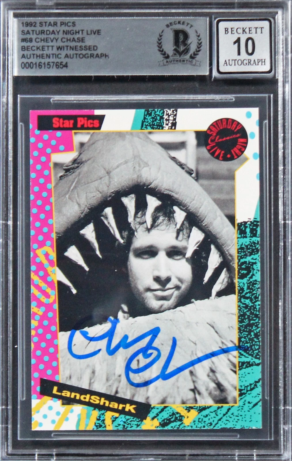 Chevy Chase Signed 1992 Star Pics Saturday Night Live #68 Card Auto 10! BAS Slab