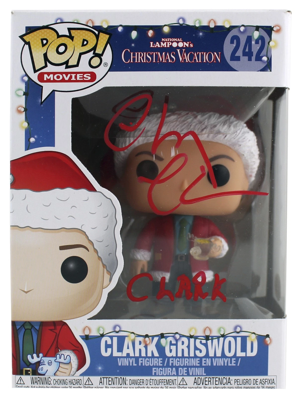 Chevy Chase Christmas Vacation Clark Signed Funko Pop Vinyl Figure BAS #WD24648