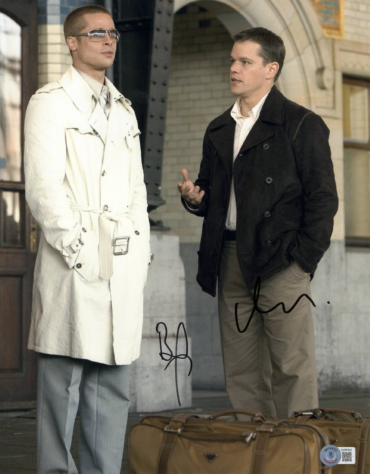 Brad Pitt Matt Damon Signed 11x14 Photo Ocean's Eleven Autograph Beckett