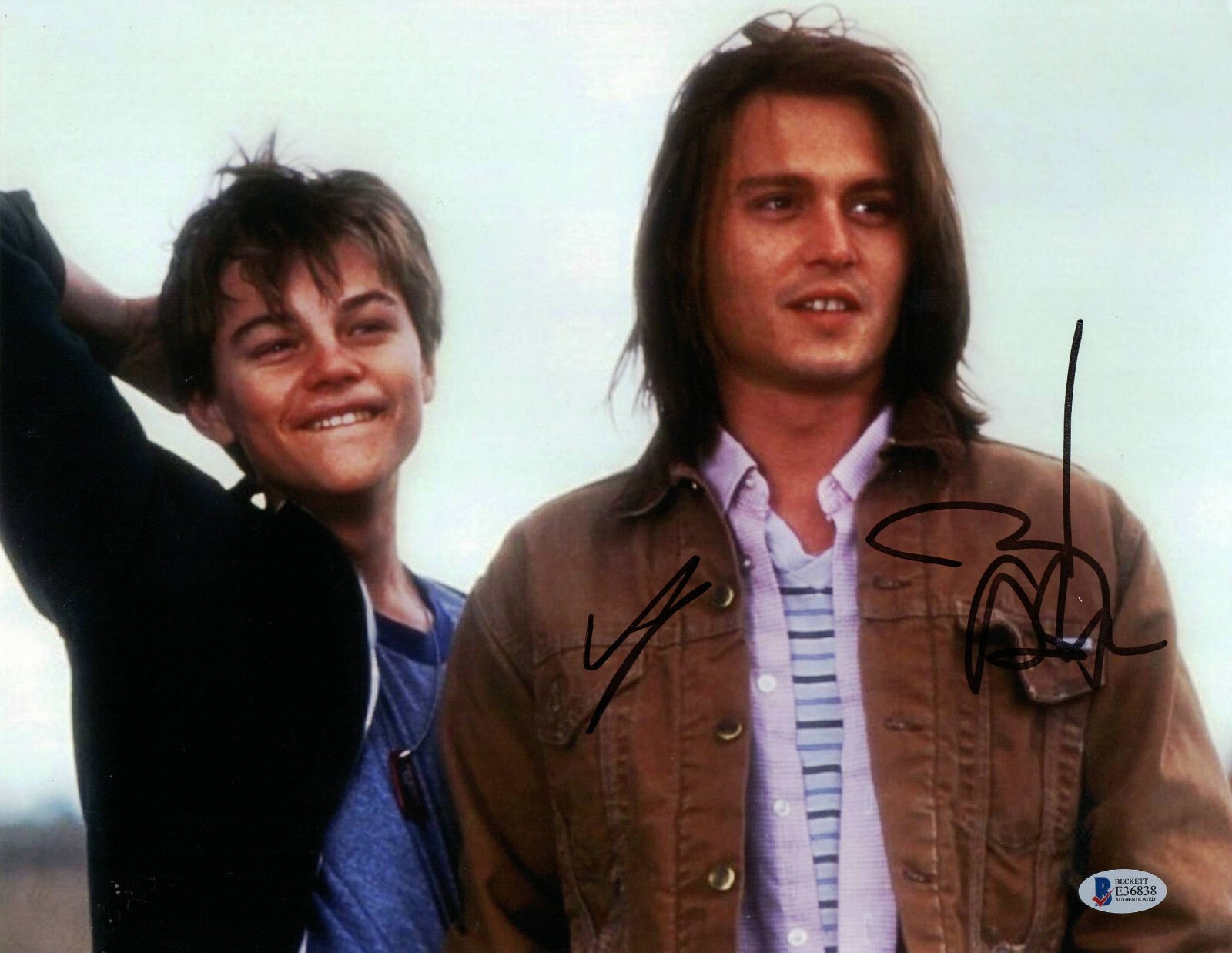 Leonardo Dicaprio Johnny Depp Signed 11x14 Photo What's Eating Gilbert Grape BAS