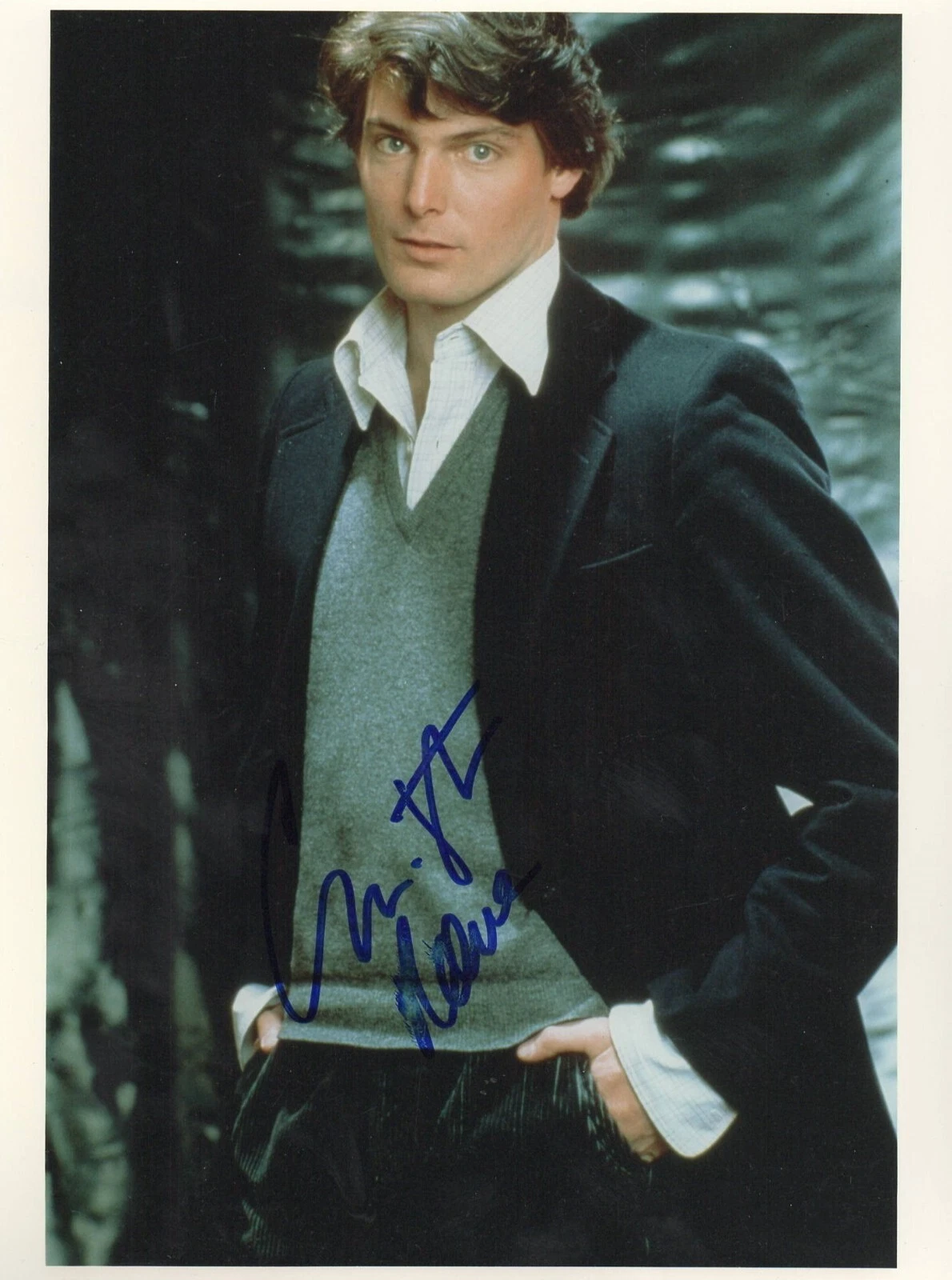 Christopher Reeve Signed 8x10 Photo Authentic Autograph Beckett LOA