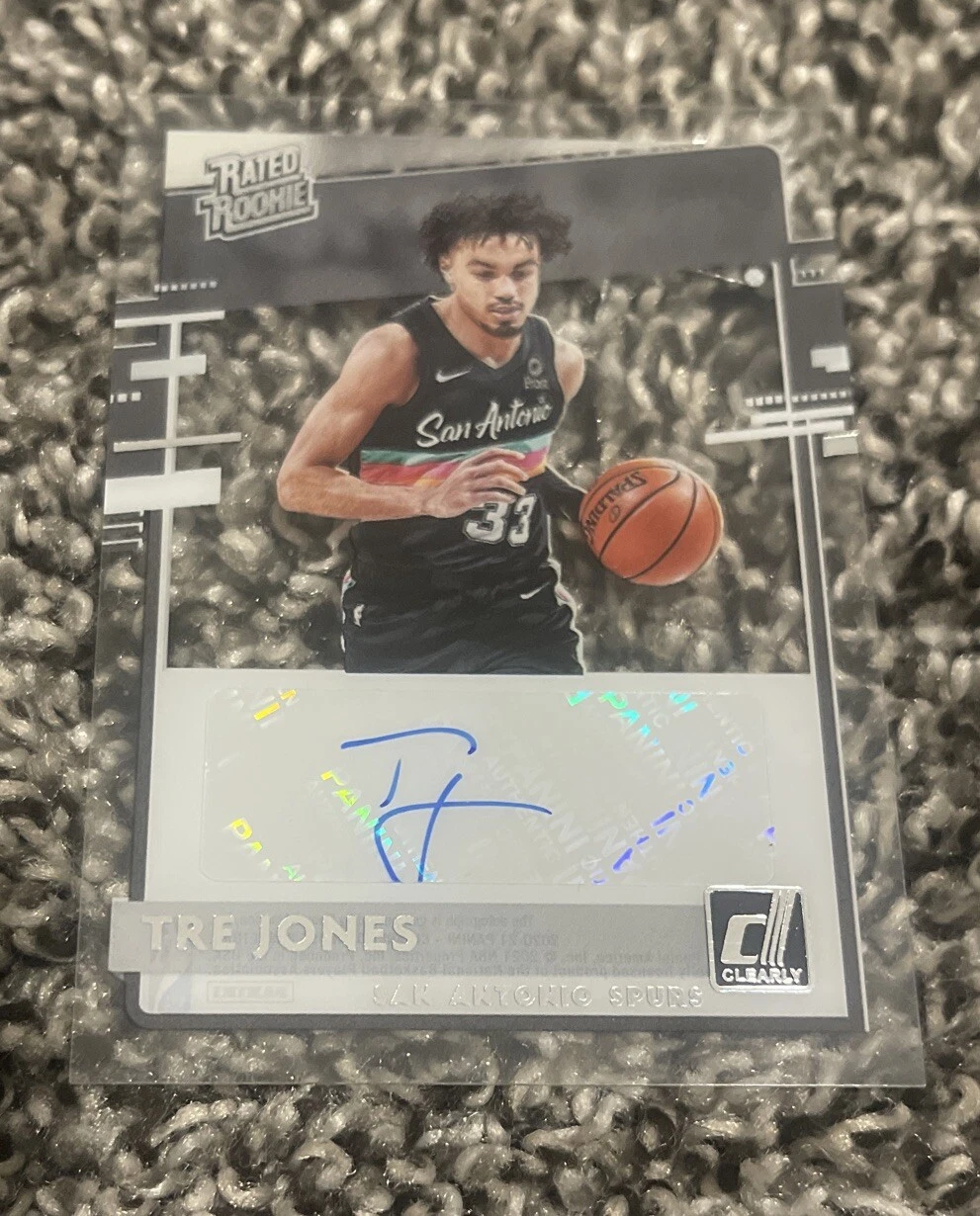 2020-21 Panini Clearly Donruss Tre Jones Rated Rookie Auto Spurs Rookie