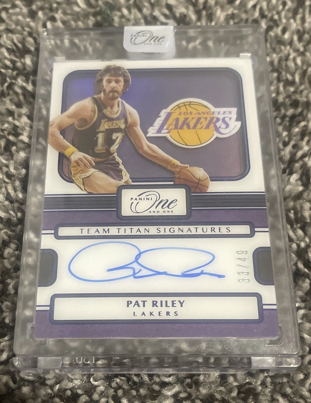 2022-23 Panini One And One Pat Riley Team Titan Signatures Auto Encased /49