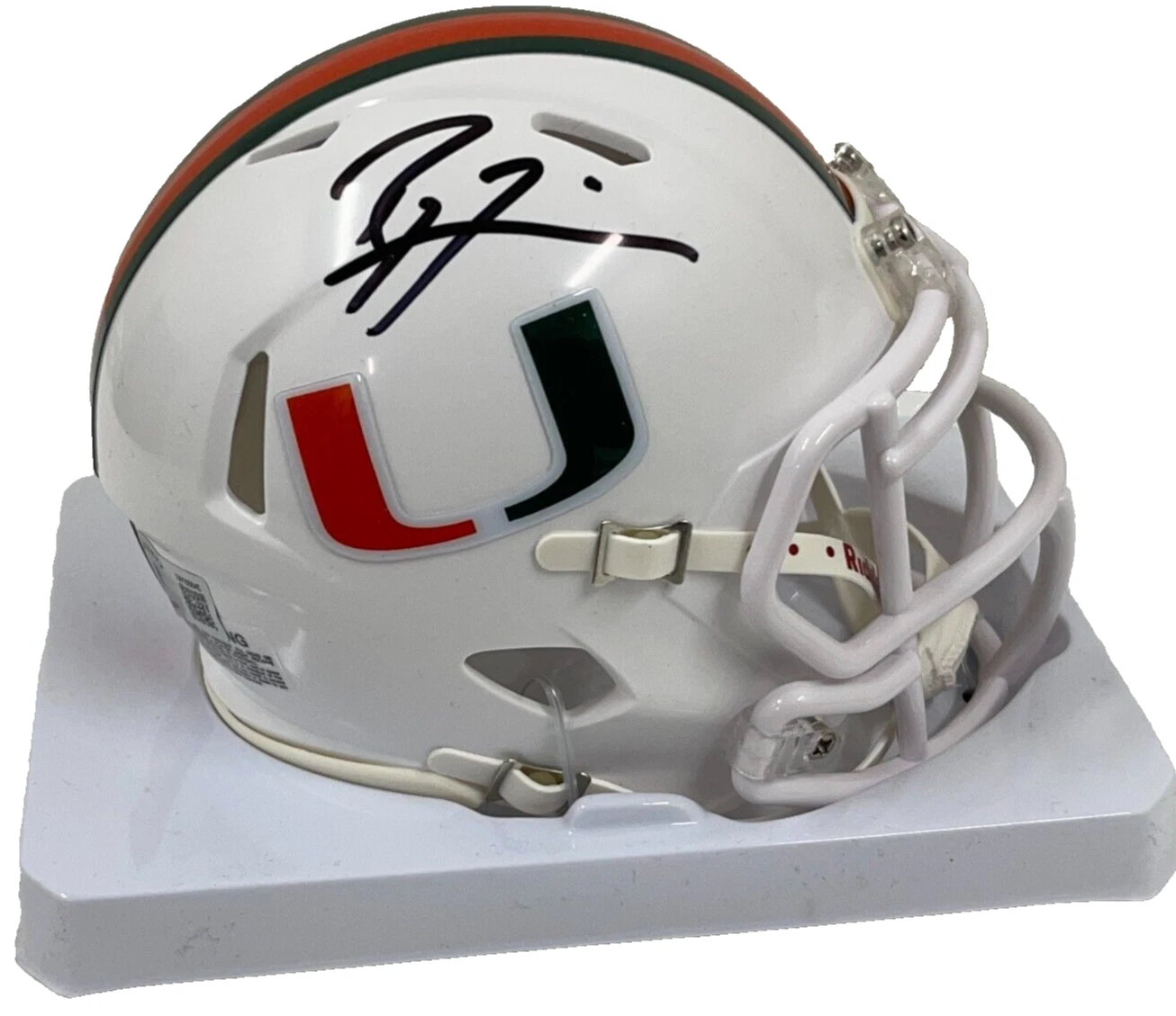 Ray Lewis Signed NCAA Miami Hurricanes Mini Speed Helmet Autograph Beckett