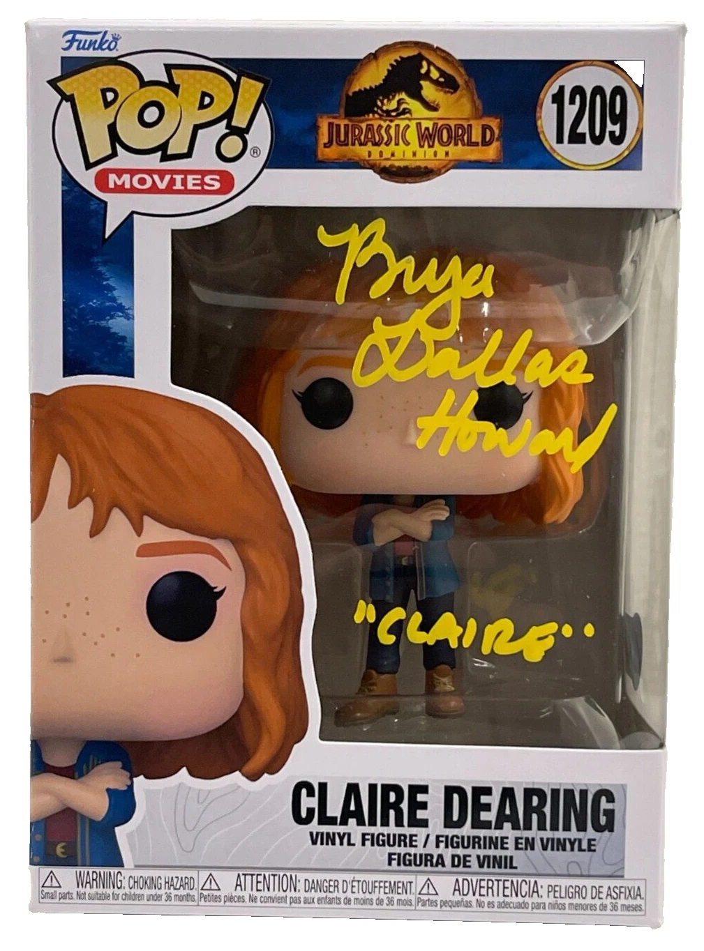Bryce Dallas Howard Signed Claire Dearing Funko Jurassic World Autograph Beckett
