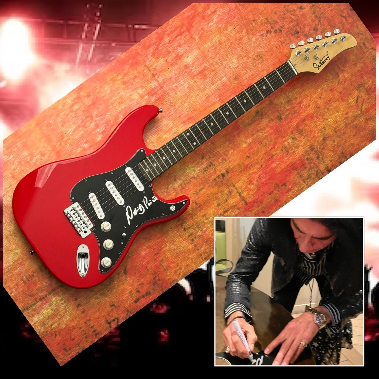 GFA London Metal Band * NADIR D'PRIEST * Signed Electric Guitar PROOF COA