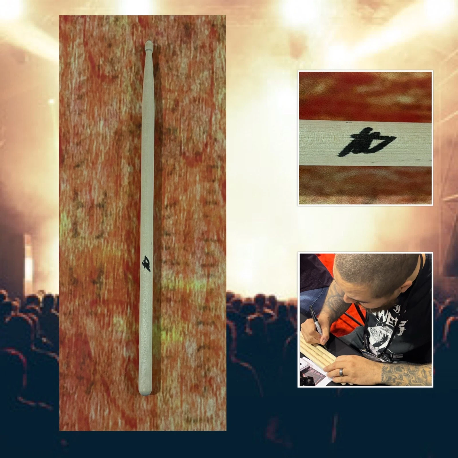 GFA TRIVIUM BAND DRUMMER * ALEX BENT * SIGNED DRUMSTICK PROOF A4 COA COLLECTIBLE MEMORABILIA