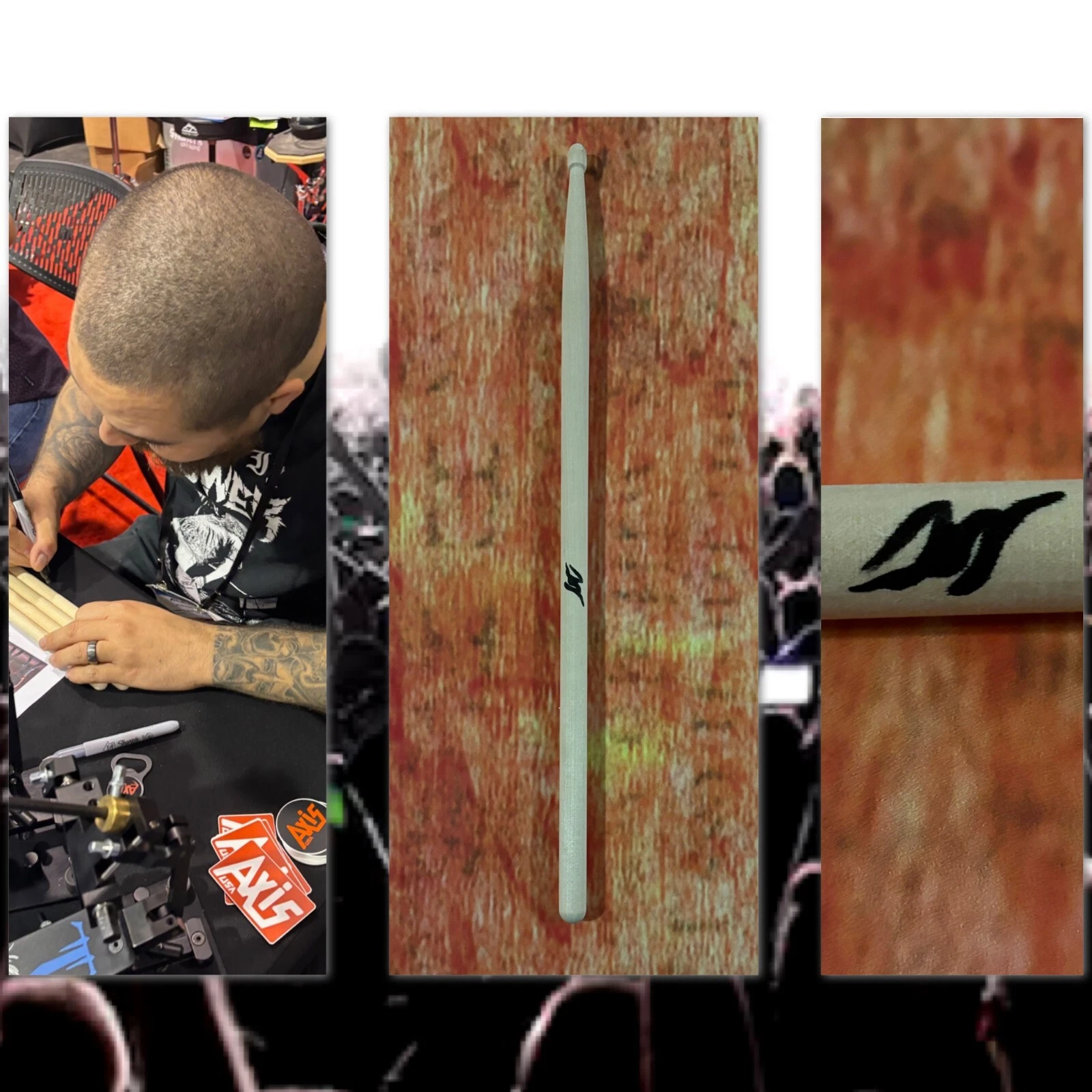 GFA TRIVIUM BAND DRUMMER * ALEX BENT * SIGNED DRUMSTICK PROOF A7 COA COLLECTIBLE MEMORABILIA