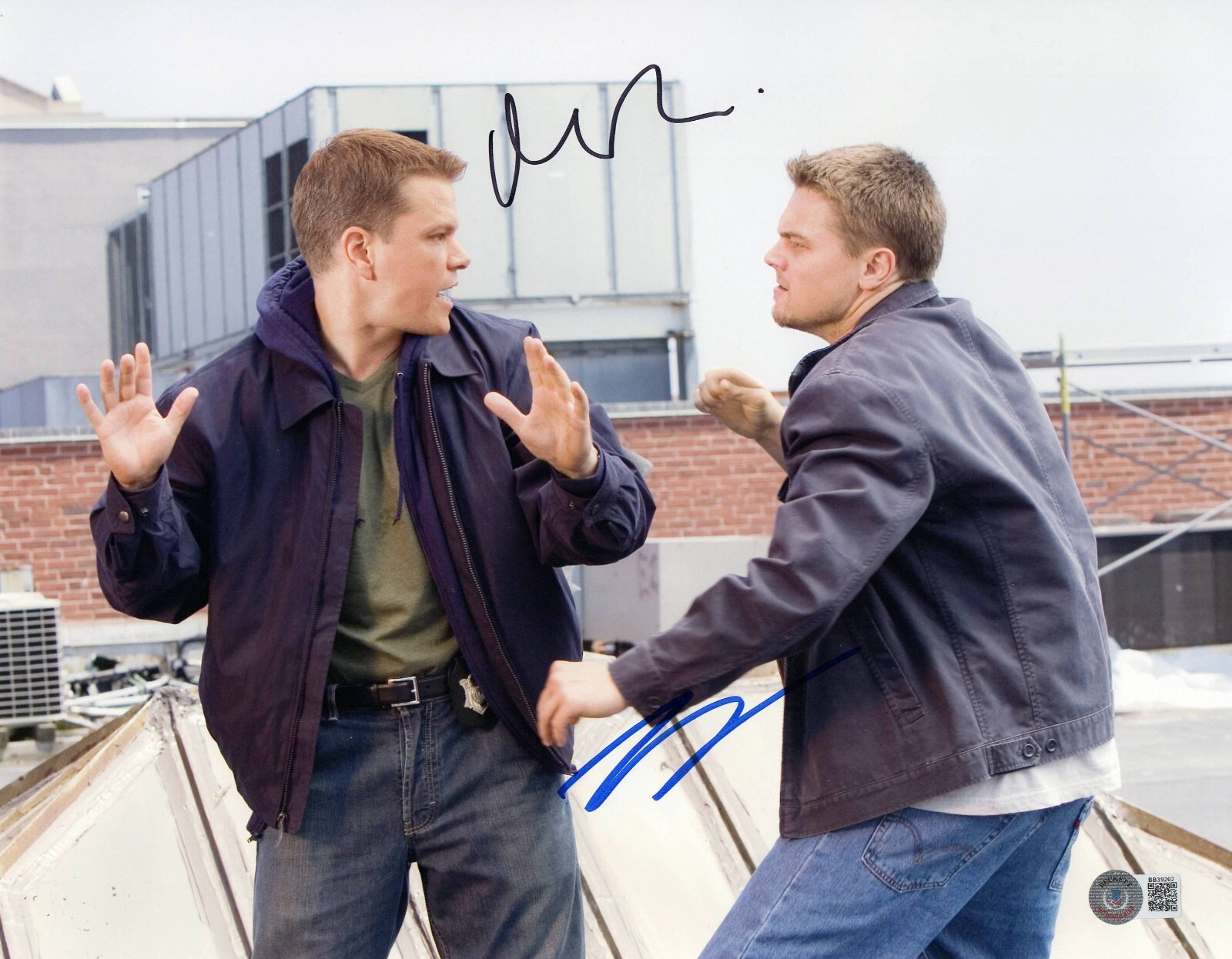 Leonardo Dicaprio Matt Damon Signed 11x14 Photo The Departed Autograph Beckett