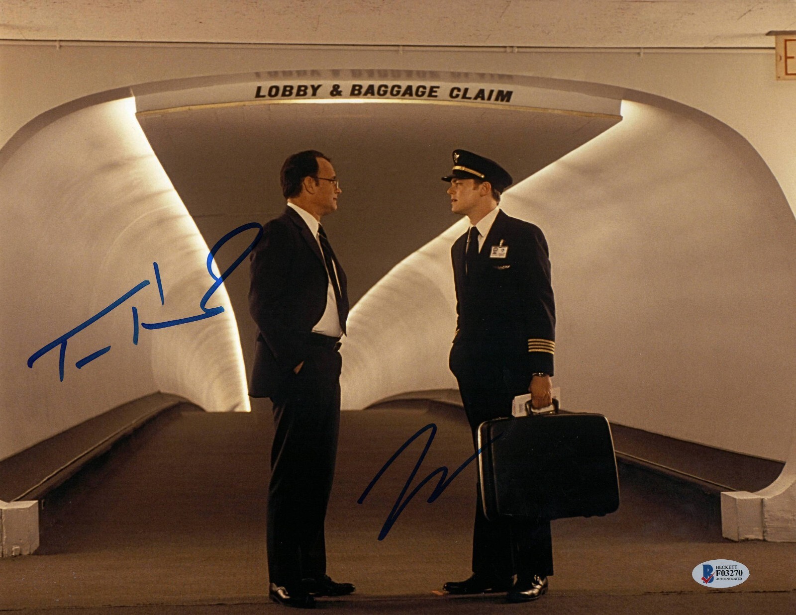 Leonardo Dicaprio Tom Hanks Signed 11x14 Photo Catch Me If You Can Beckett