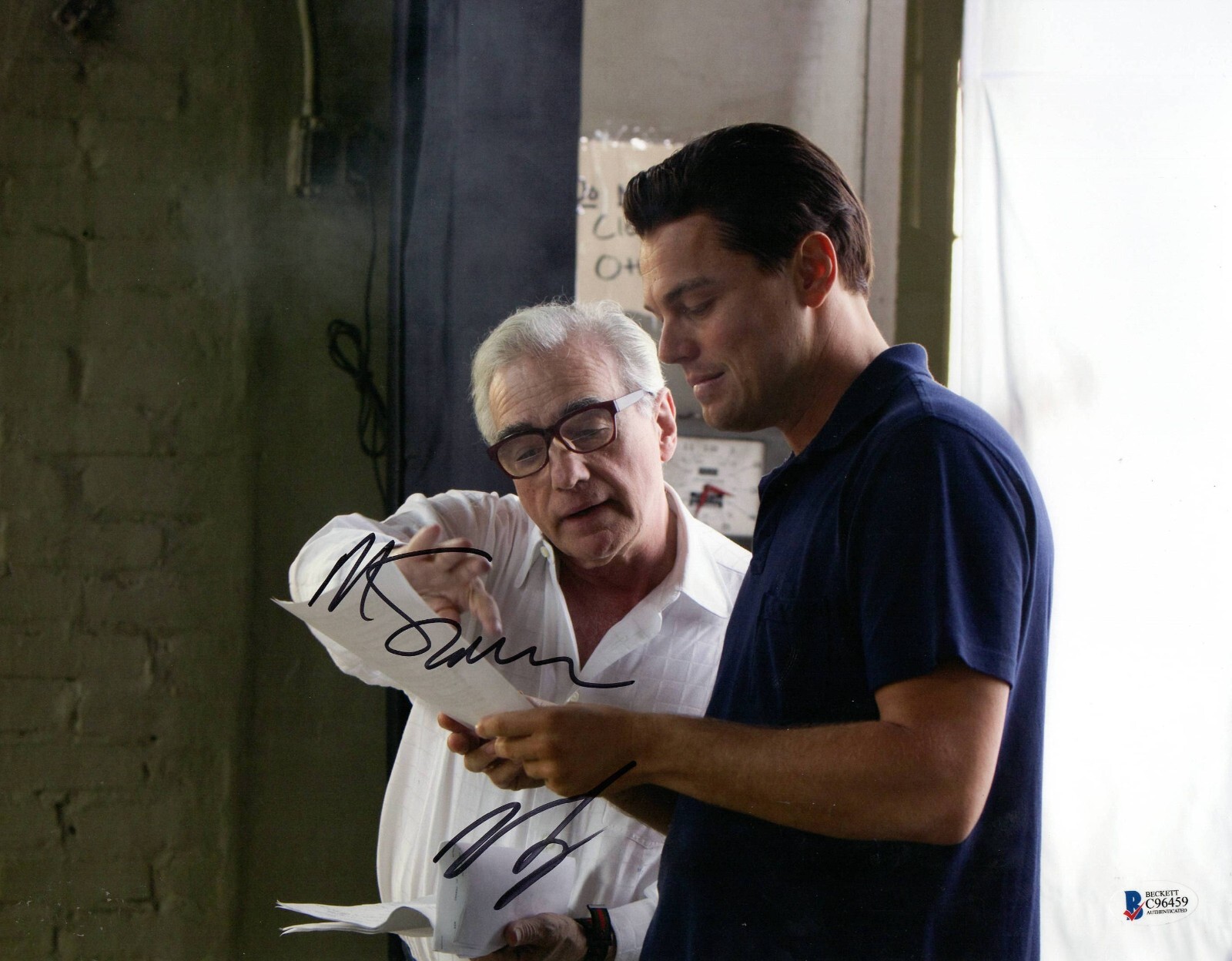 Leonardo Dicaprio Martin Scorsese Signed 11x14 Photo Wolf of Wall Street Beckett
