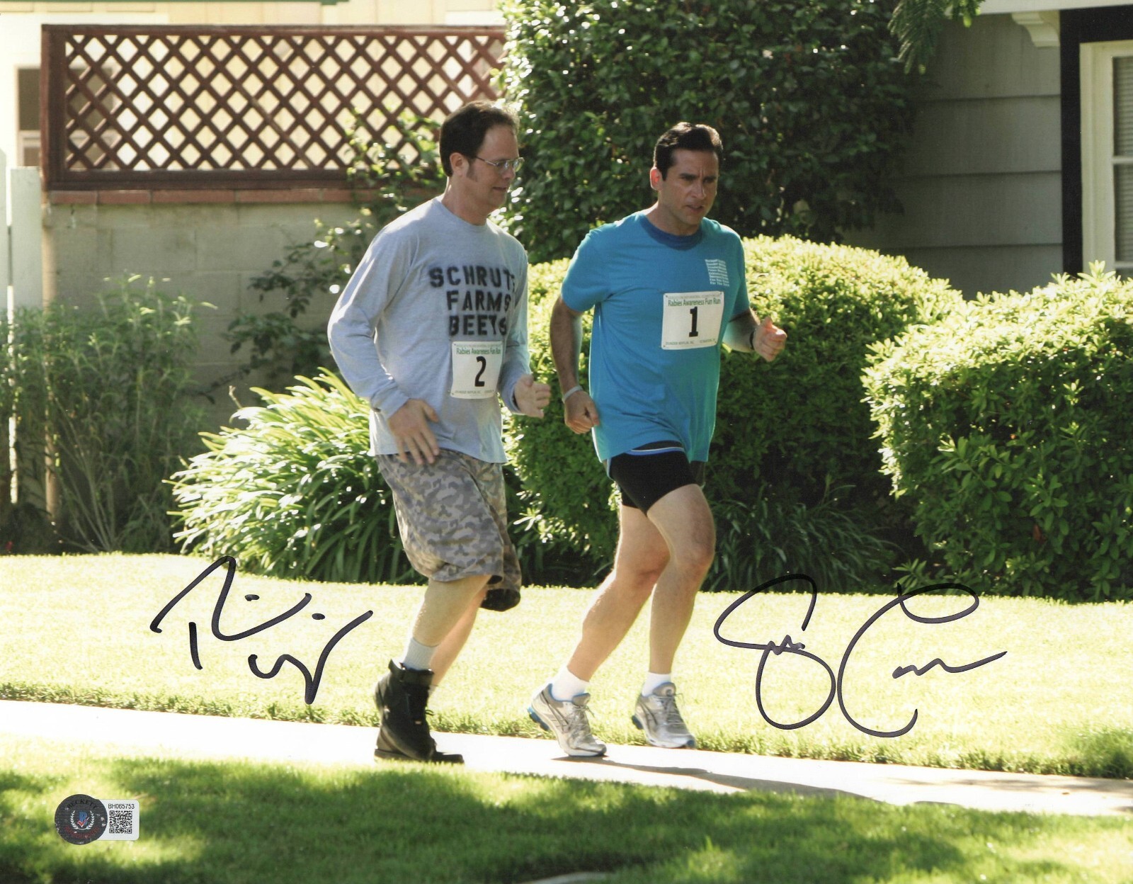 Steve Carell Rainn Wilson Signed 11x14 Photo The Office Autograph Beckett