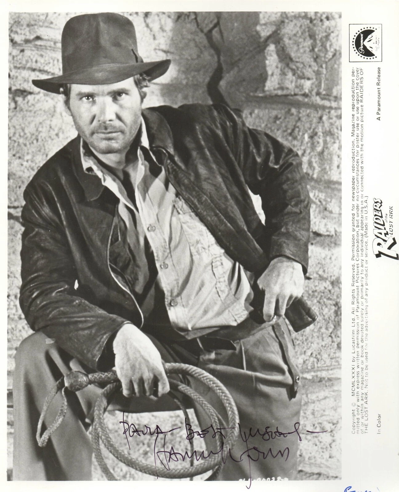Harrison Ford Signed 8x10 Photo Indiana Jones Autograph Beckett Grade LOA