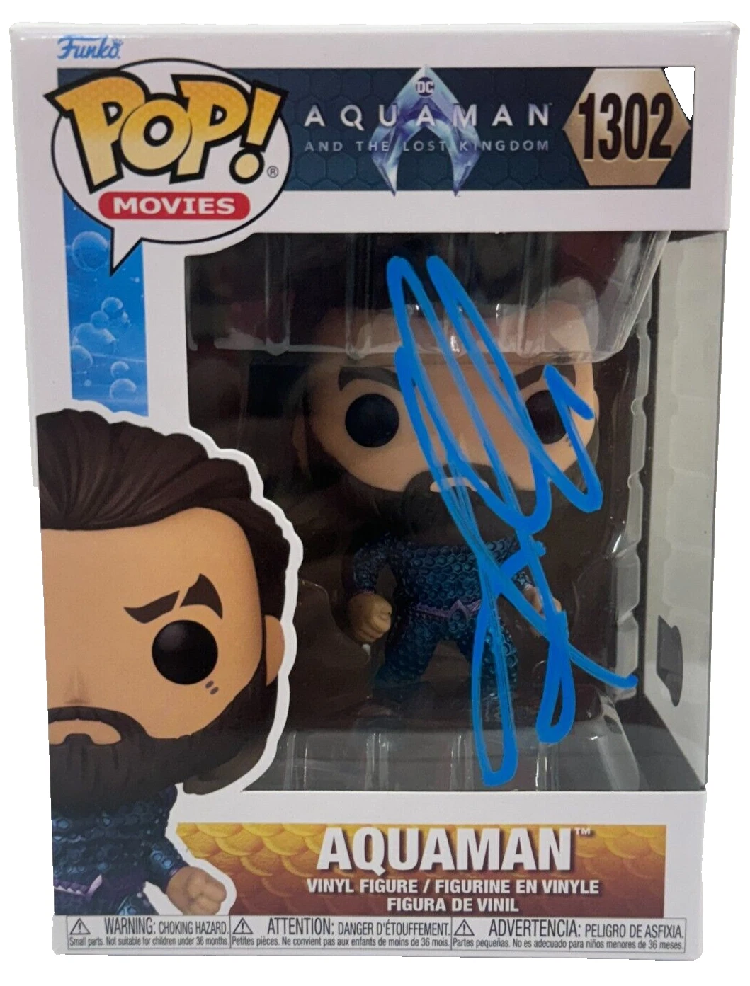Jason Momoa Signed 1302 Funko Aquaman and The Lost Kingdom Autograph Beckett