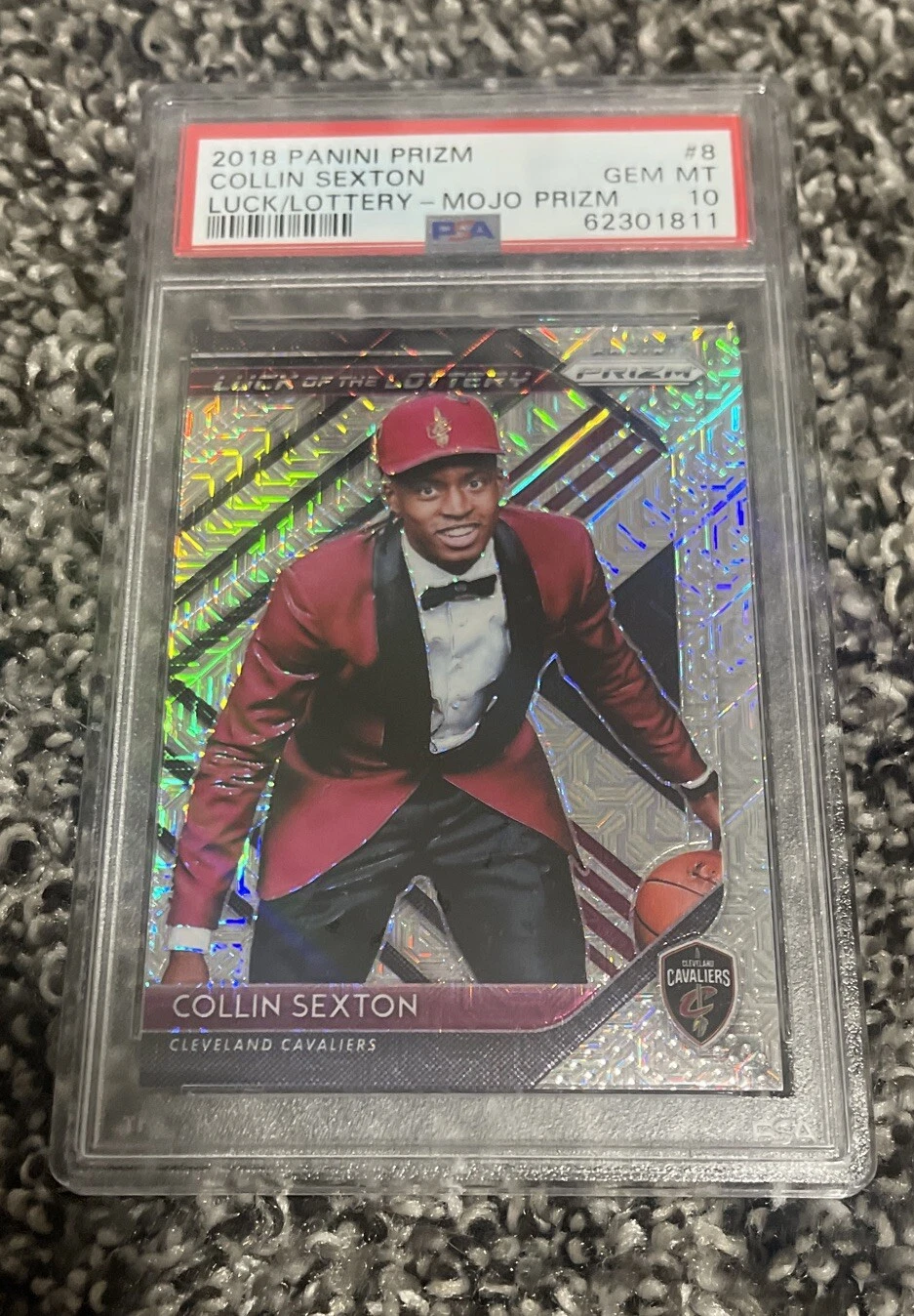 2018-19 Panini Prizm Luck of the Lottery Mojo /25 Collin Sexton #8 Rookie PSA 10