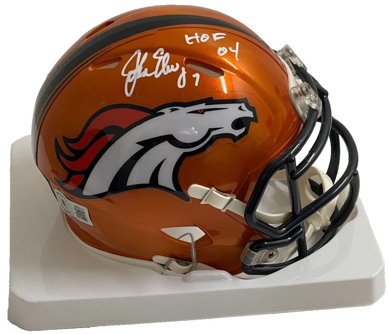 John Elway Signed Denver Broncos NFL Mini Helmet Speed Flash Autograph Beckett