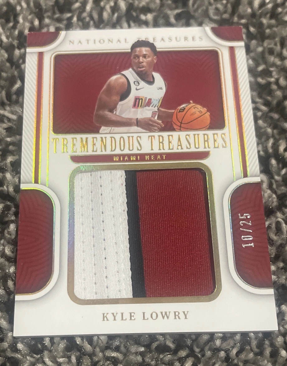 2022-23 National Treasures Tremendous Treasures Kyle Lowry GOLD 3 CLR PATCH /25