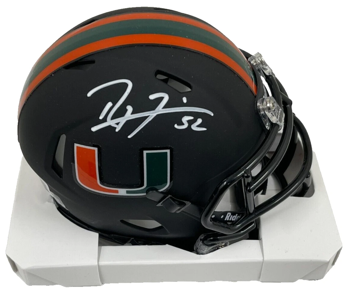 Ray Lewis Signed NCAA Miami Hurricanes Mini Speed Helmet Autograph Beckett