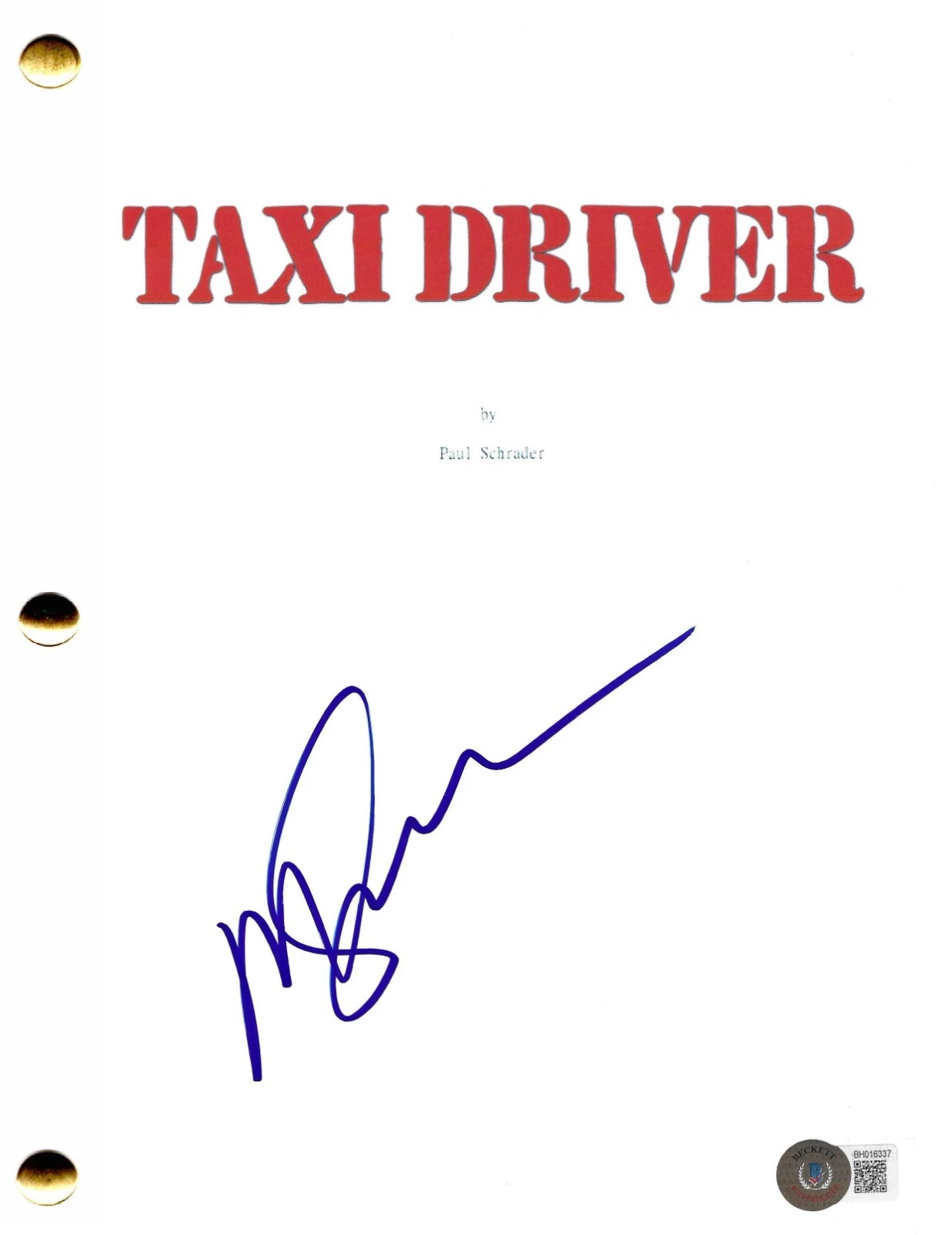 Martin Scorsese Signed Taxi Driver Script Authentic Autograph Beckett