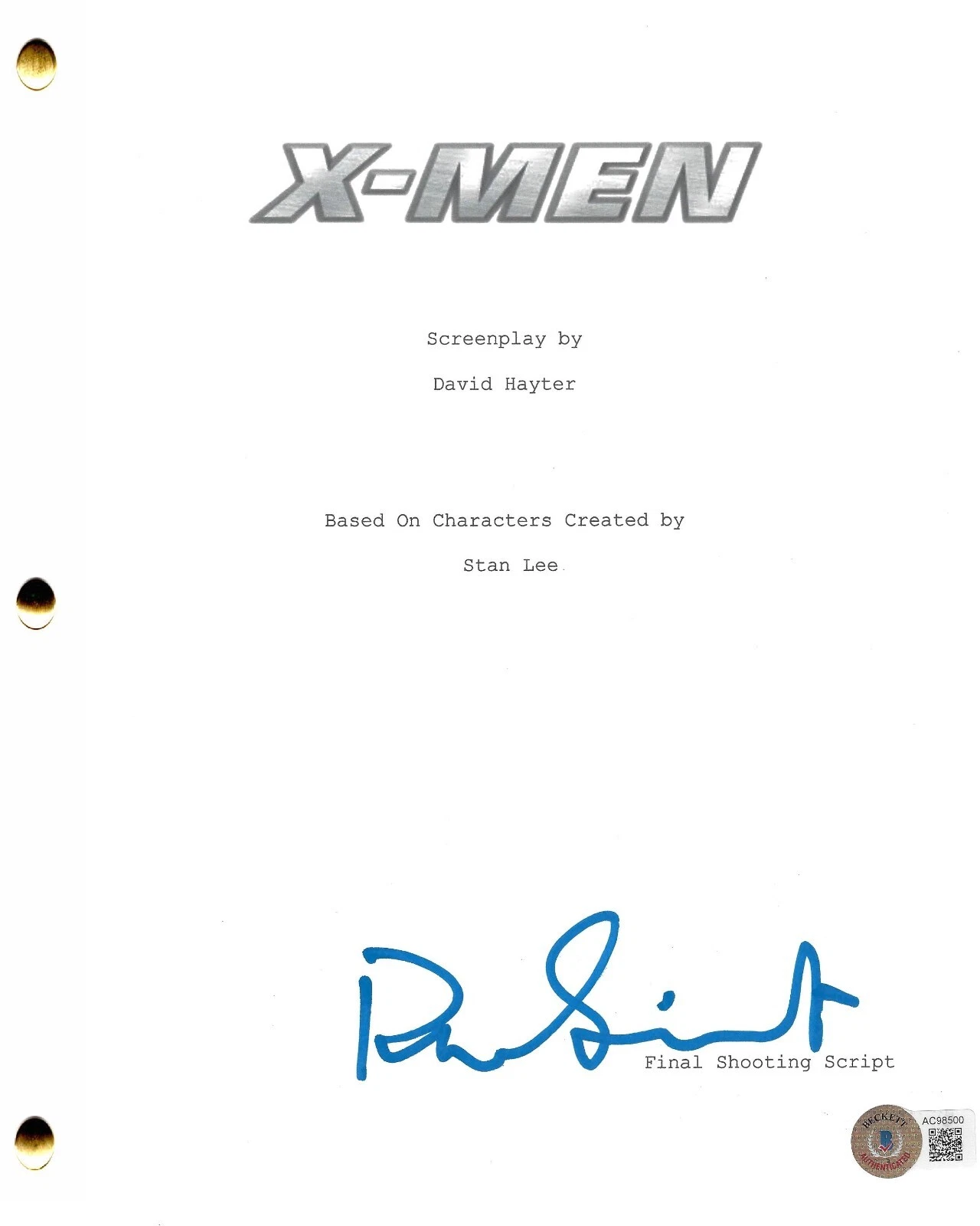 Patrick Stewart Signed X-Men Full Script Authentic Autograph Beckett LOA