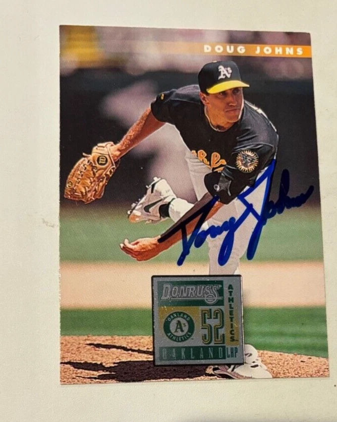 Doug Johns signed autographed 1996 Donruss Card #377 Oakland Athletics