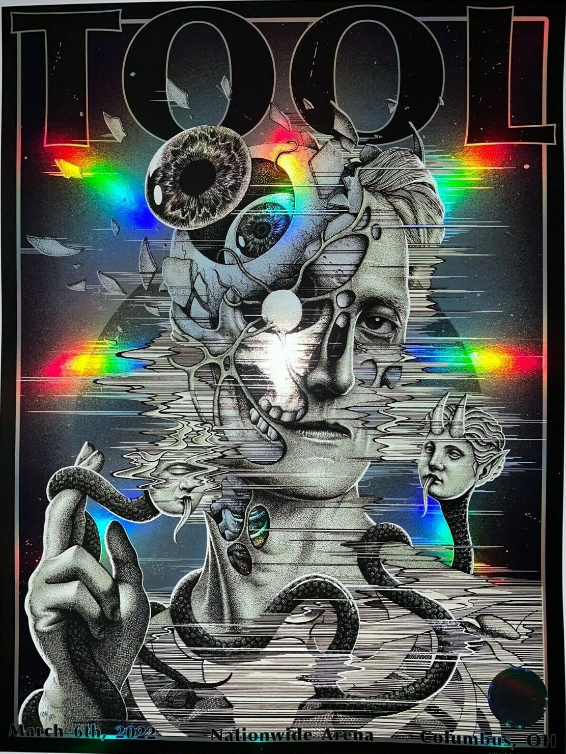 2022 TOOL COLUMBUS POSTER CONCERT TOUR 3/6/22 PAUL JACKSON NATIONWIDE /680