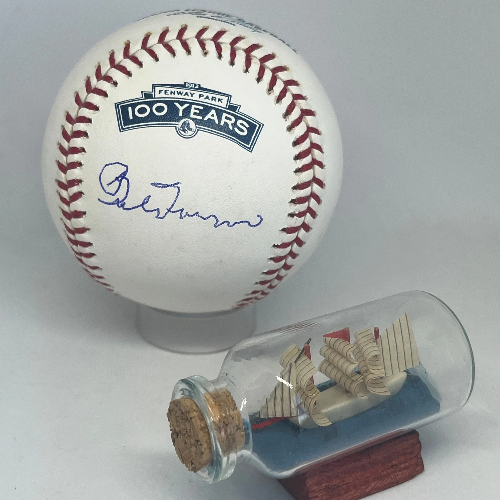 Bobby Doerr signed Rawlings Fenway Park Logo Baseball JSA COA Red Sox HOF A265