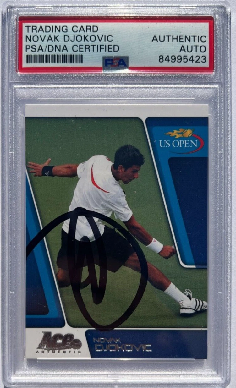 NOVAK DJOKOVIC SIGNED 2009 ACE AUTHENTIC US OPEN CARD #US3 AUTO PSA/DNA