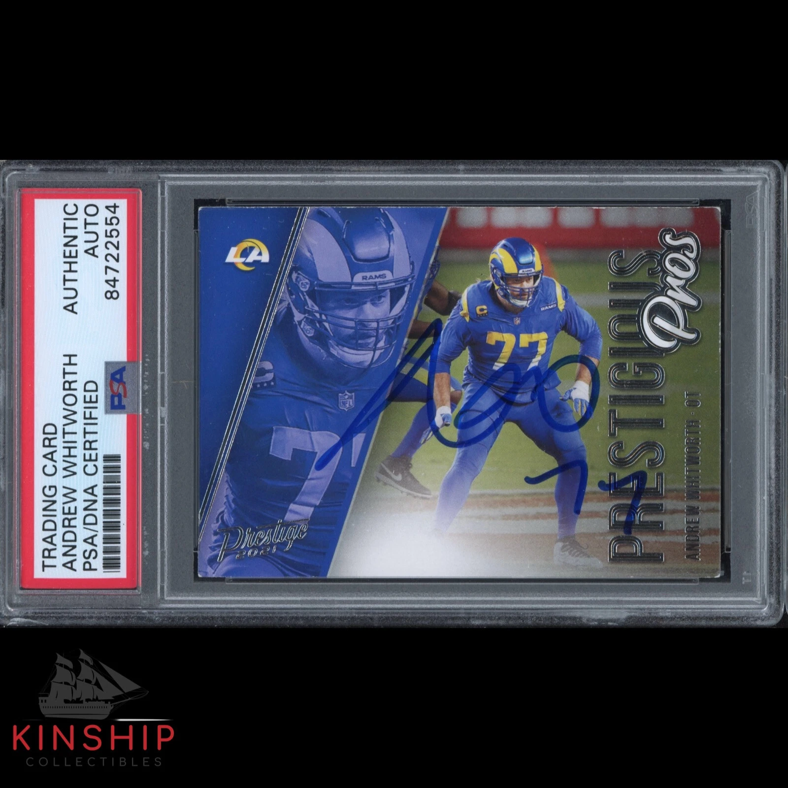 Andrew Whitworth signed 2021 Panini Trading Card PSA DNA Slabbed Auto C2214