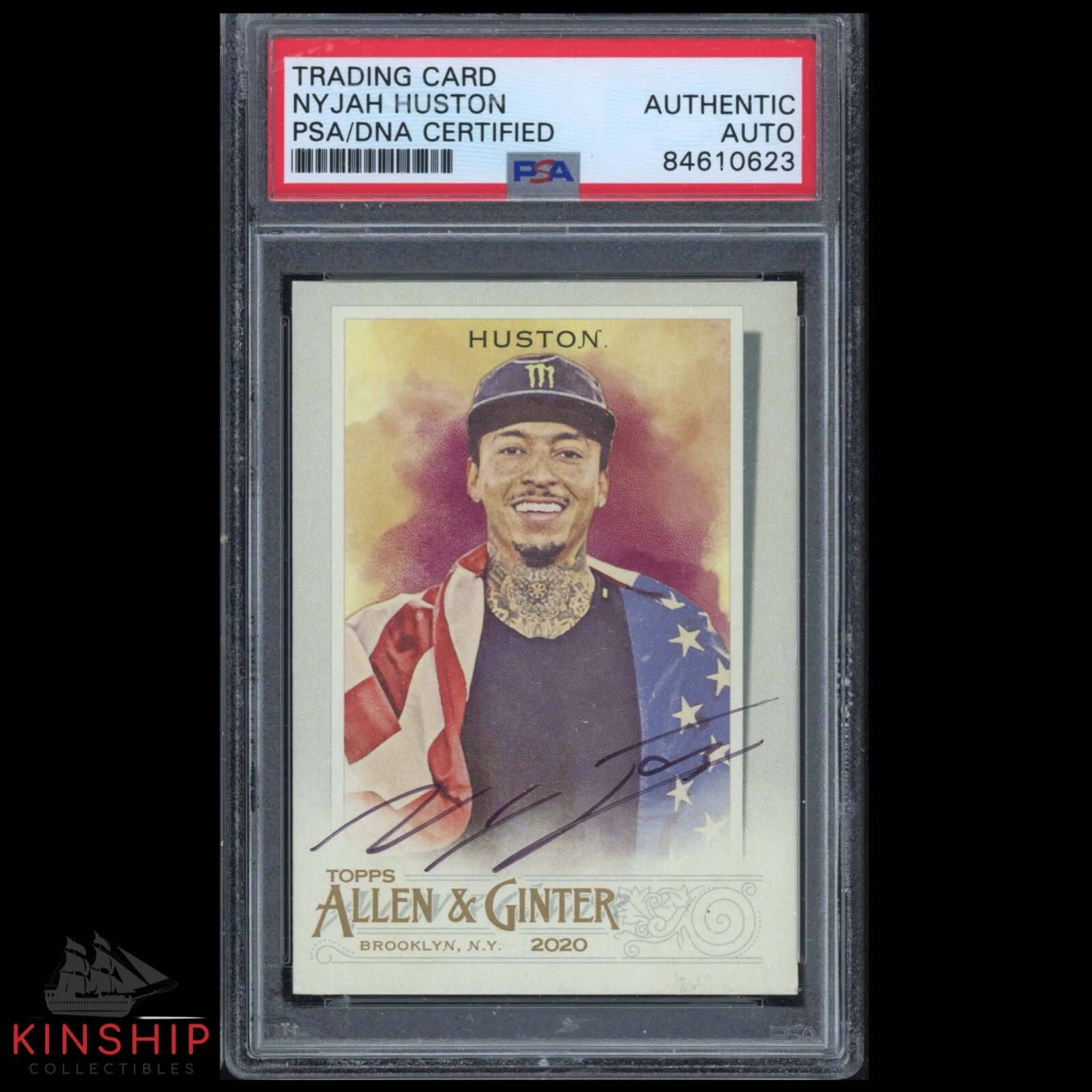 Nyjah Huston signed 2020 Topps Allen & Ginter Card PSA DNA Slabbed Auto C2234