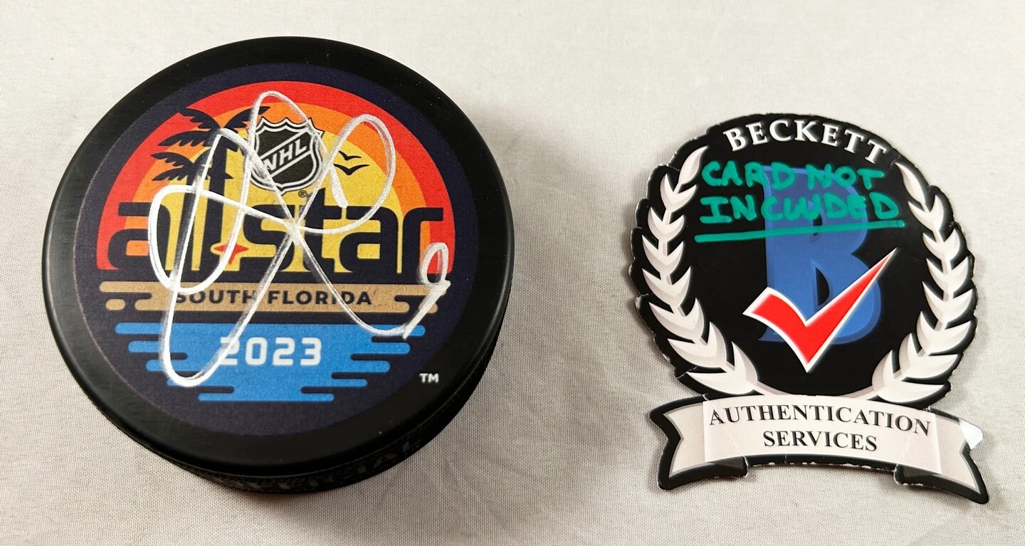 Seth Jones Signed Puck 2023 All Star Chicago Blackhawks Beckett BAS COA