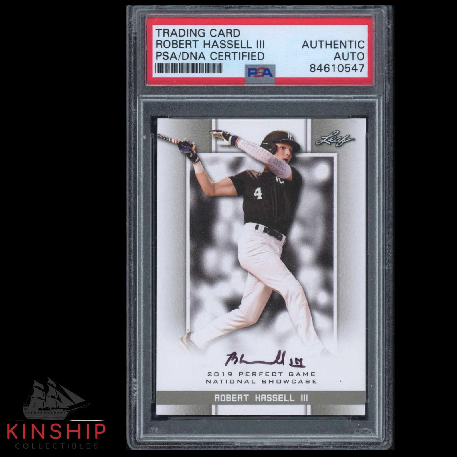 Robert Hassell III signed 2019 Leaf Trading Card PSA DNA Slabbed Auto C2215