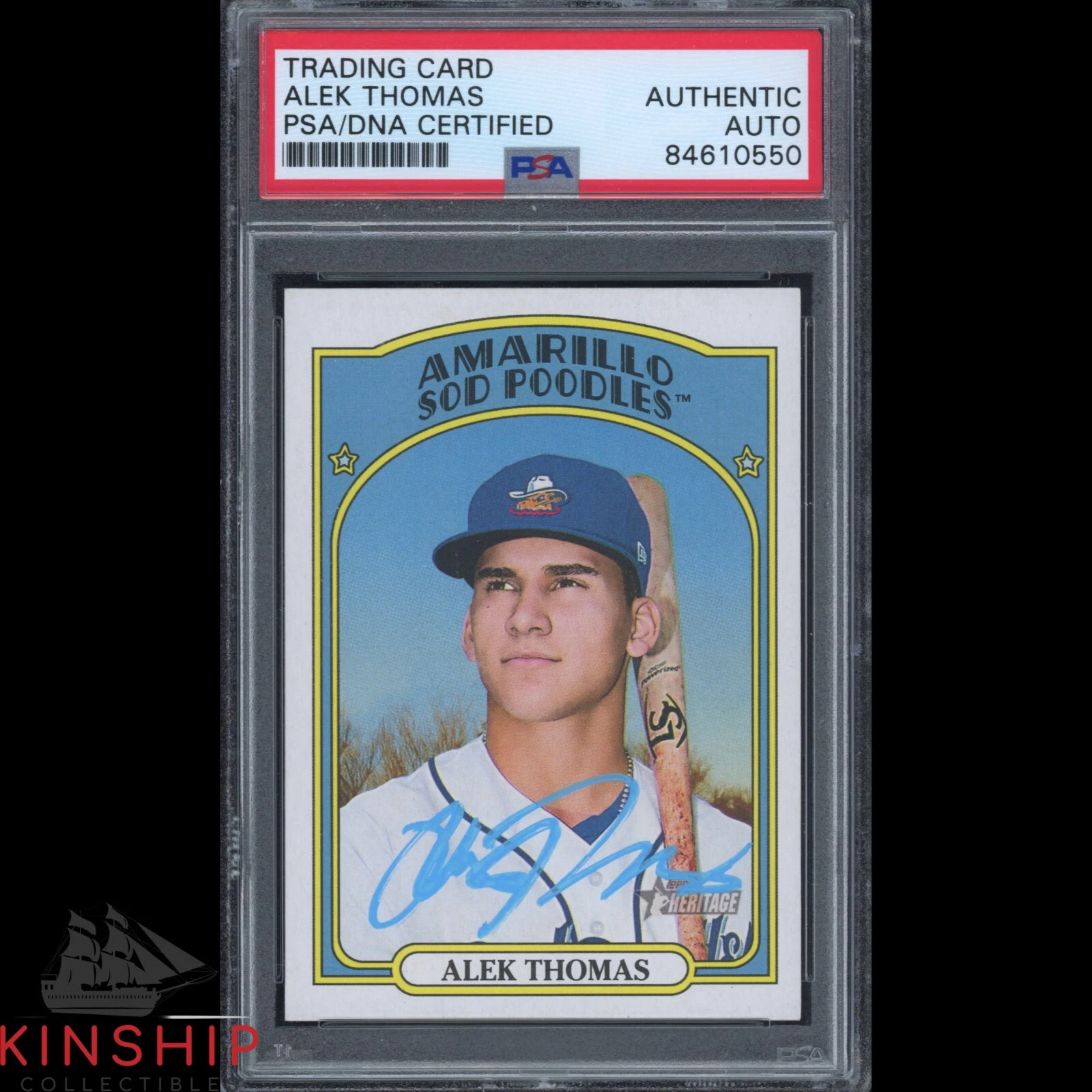 Alek Thomas signed 2021 Topps Heritage Trading Card PSA DNA Slabbed Auto C2266